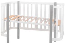 Ліжечко Babyroom Місяць білий - сірий, 120x60 см, 4 рівні, матеріал вільха/бук